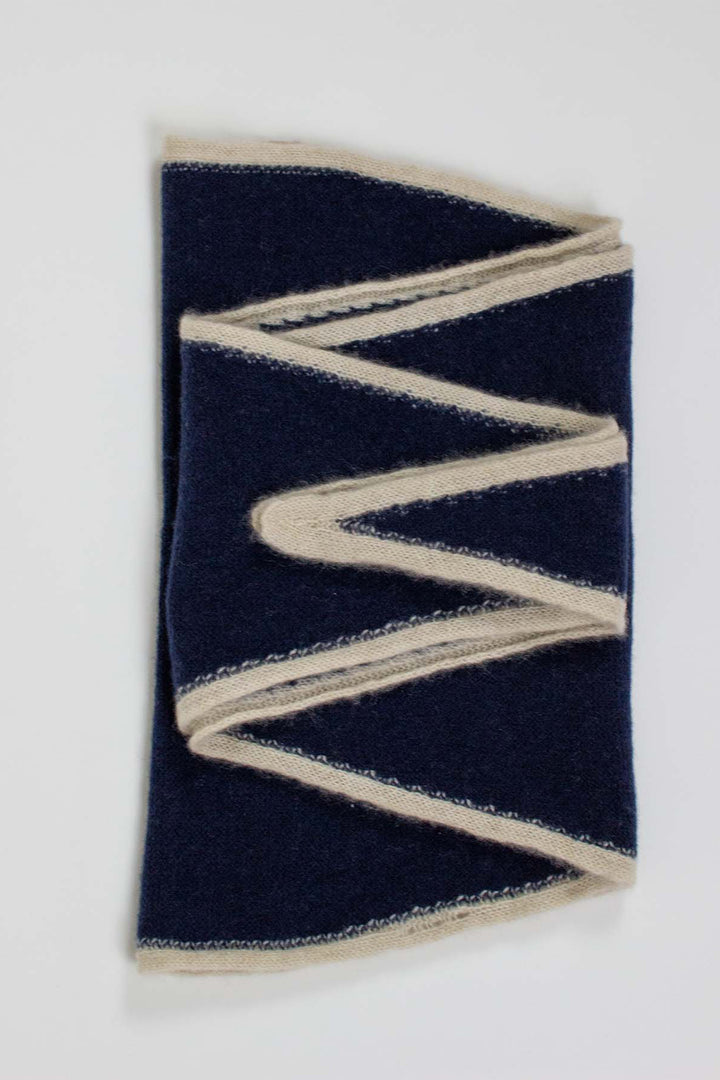 Oats &amp; Rice Austen Navy Cashmere Scarf OR25-NS02, flat lay