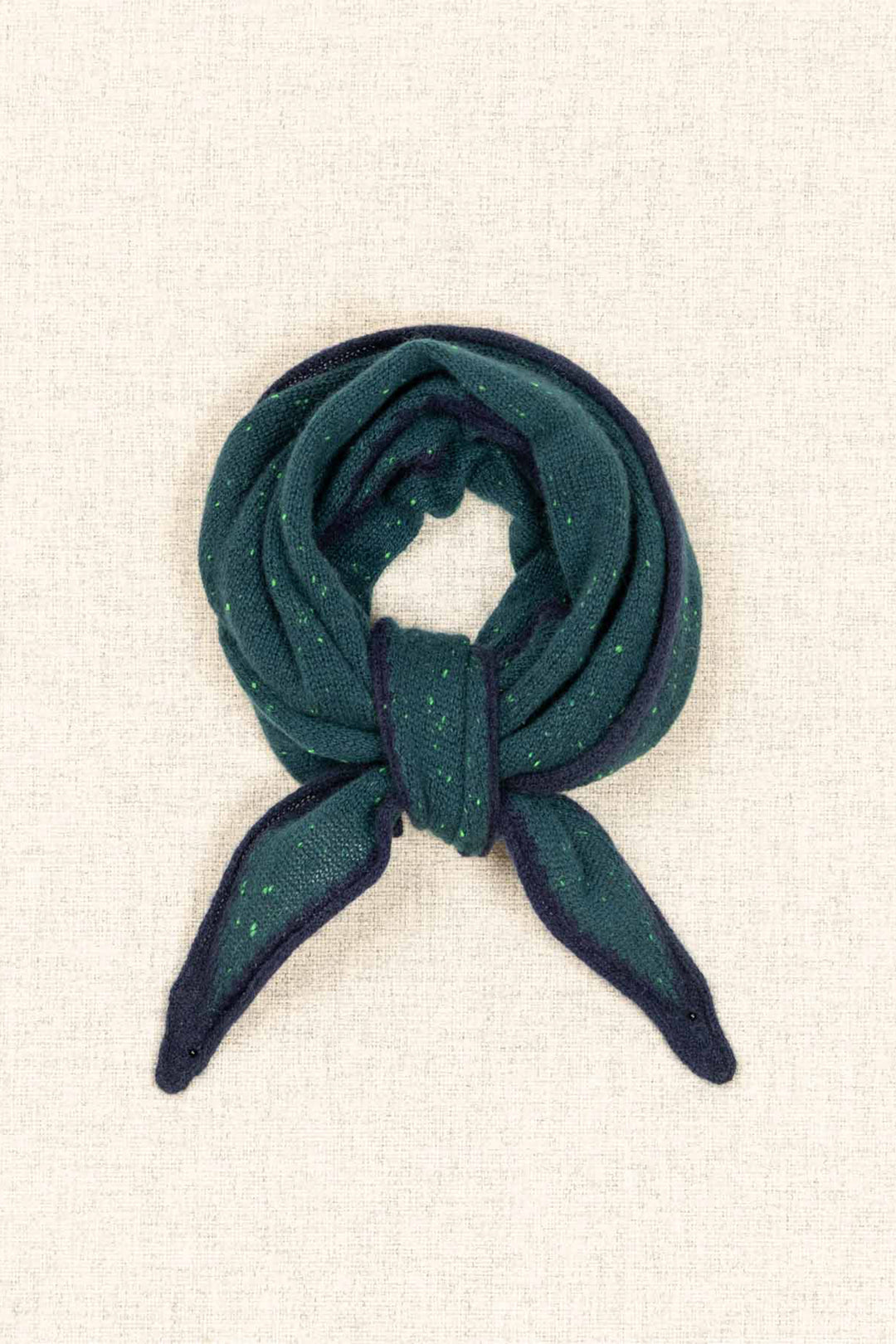 Oats &amp; Rice Austen Pine Green Cashmere Scarf OR25-NS02, flat lay