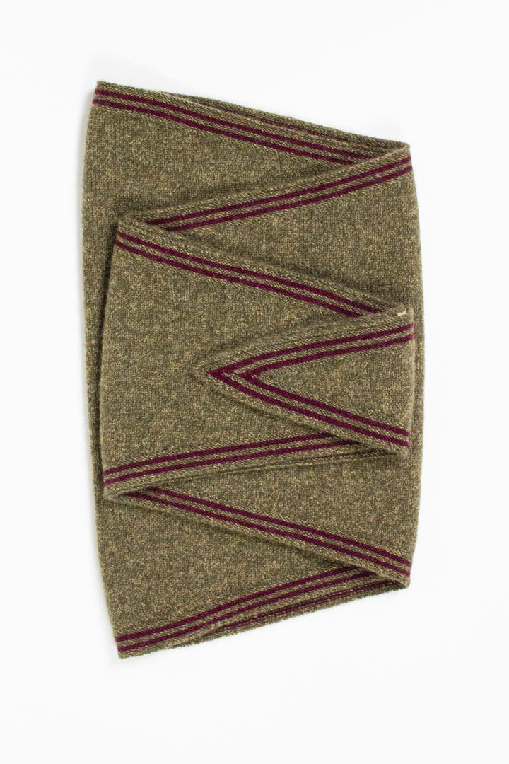 Oats &amp; Rice Bronte Green Cashmere Scarf OR25-NS01, flat lay