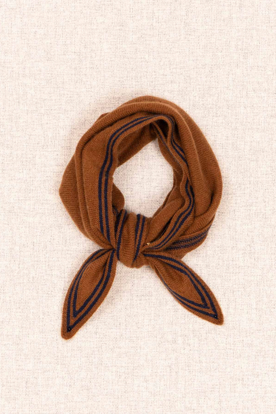 Oats &amp; Rice Bronte Tawny Brown Cashmere Scarf OR25-NS01, flat lay