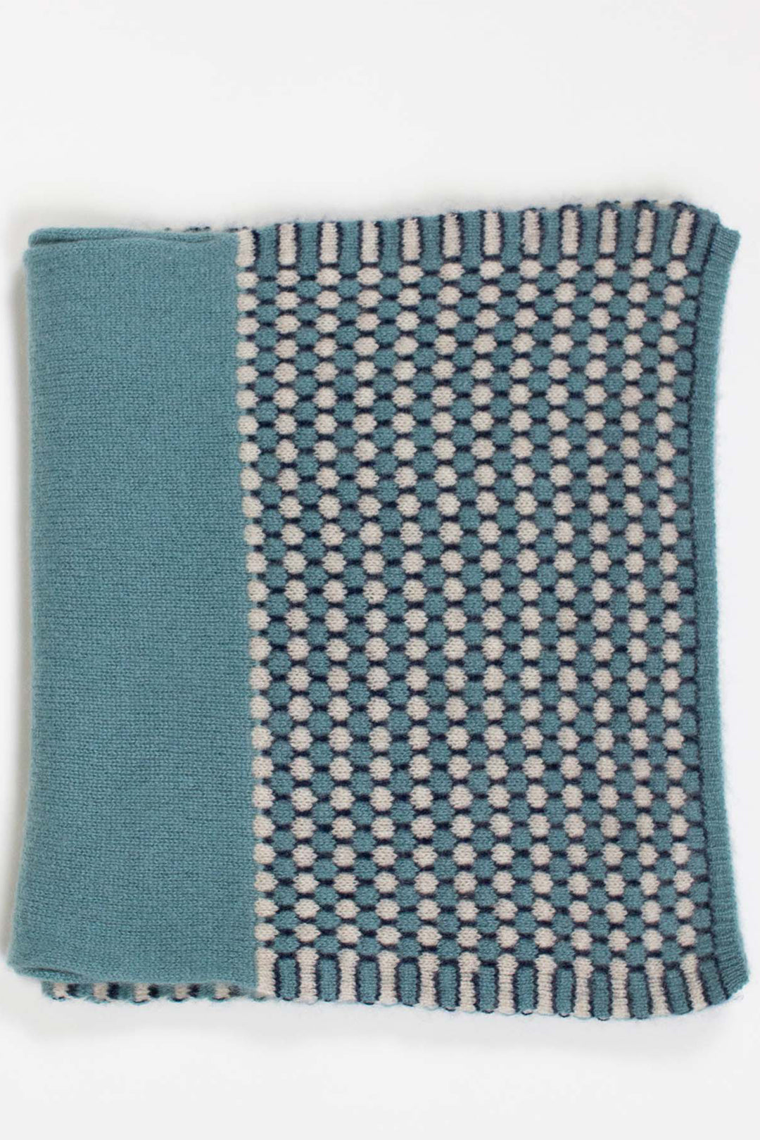 Oats &amp; Rice Coral Blue Cashmere Keyhole Scarf OR25-NS05, flat lay