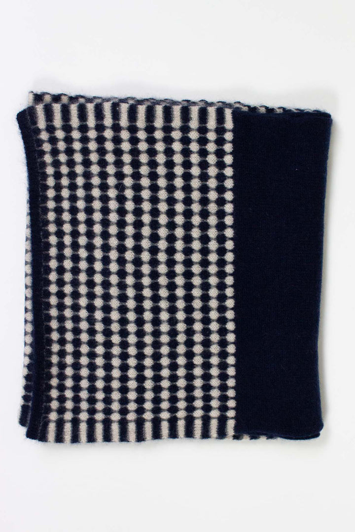 Oats &amp; Rice Coral Navy Cashmere Keyhole Scarf OR25-NS05, flat lay