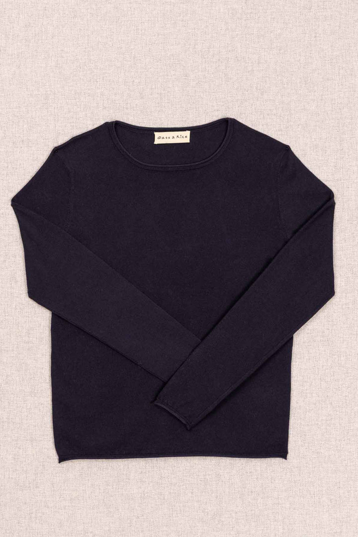 Oats &amp; Rice Elmer Navy Cashmere Cotton Top OR26-C04, packshot
