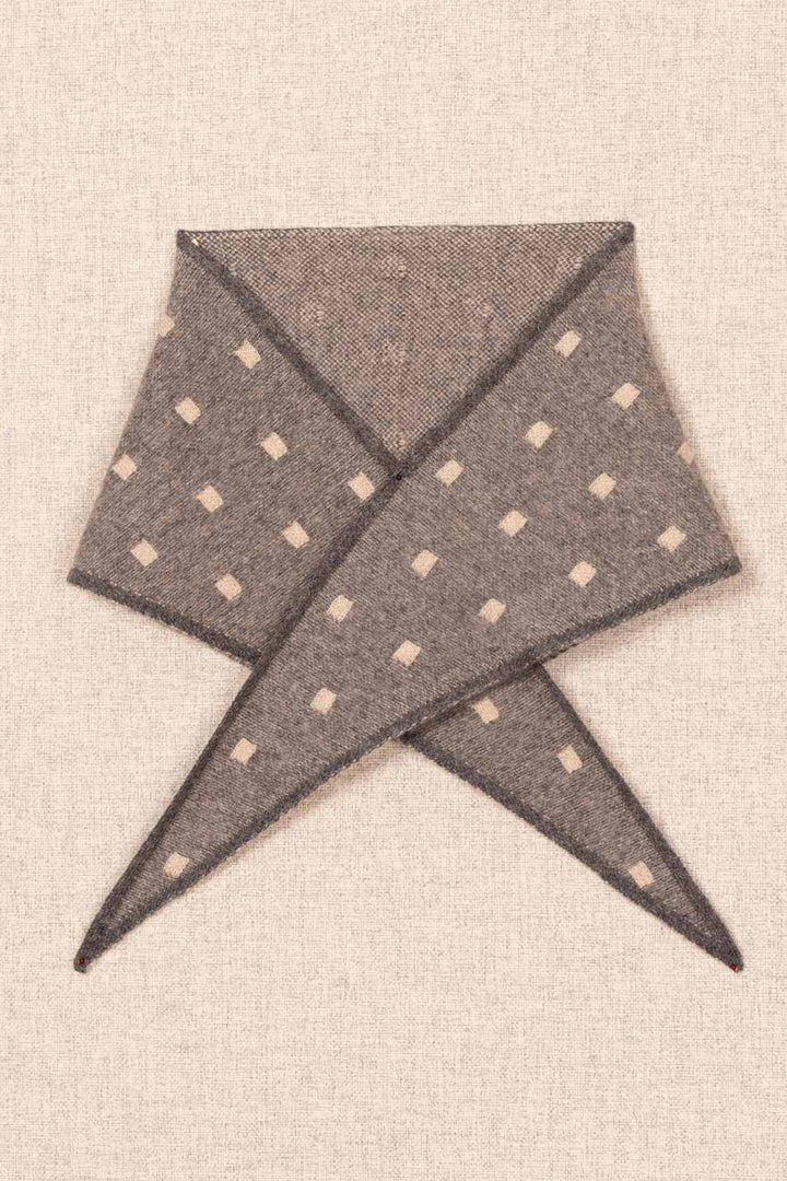 Oats &amp; Rice Mia Grey Cashmere Neckerchief Scarf OR26-NS07, flat lay