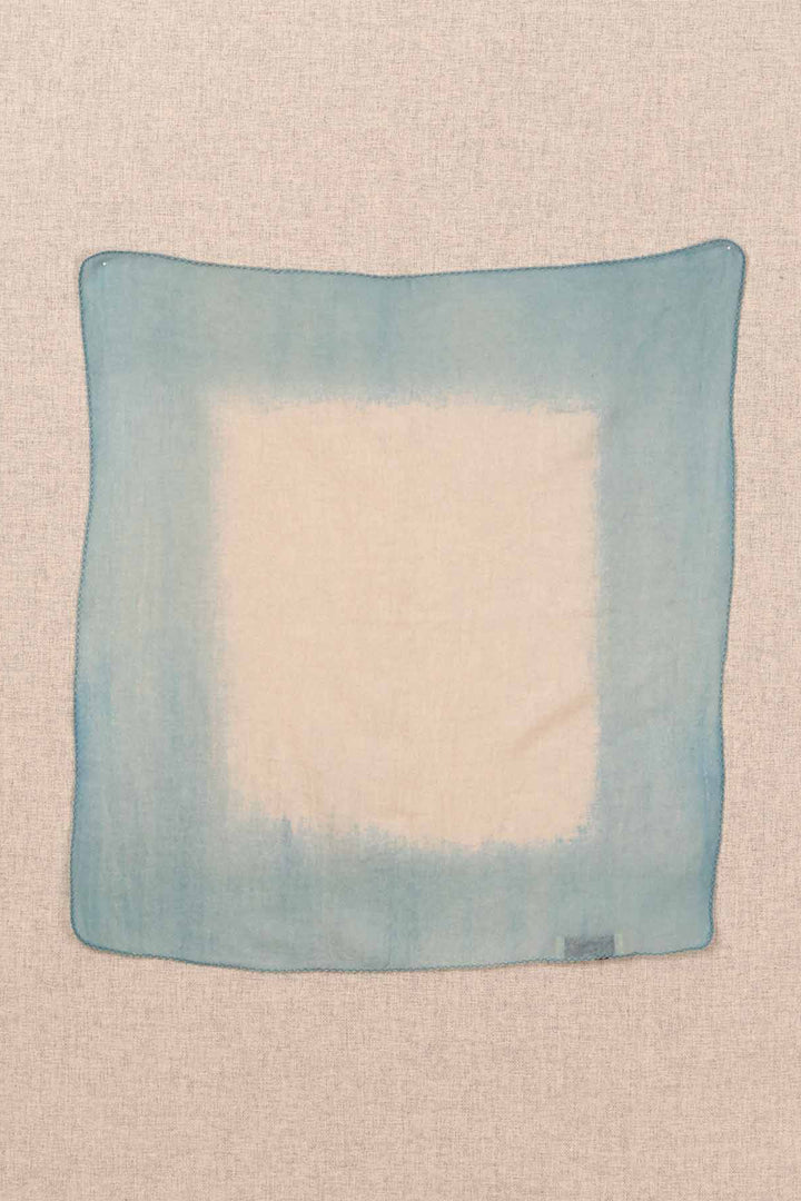 Oats &amp; Rice Muse Mint Blue Cashmere Foulard Scarf OR26-WNS03, flat lay, open