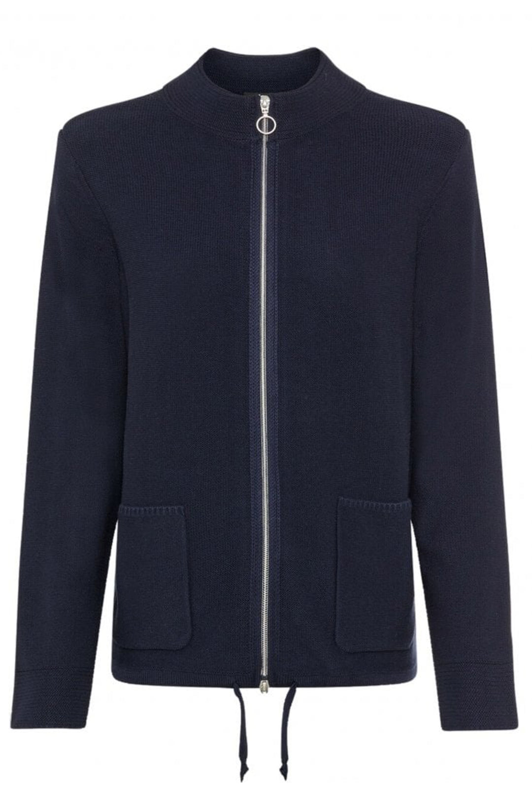 Olsen 11000101 40169 Navy Long Sleeve Zip Front Power Cardigan