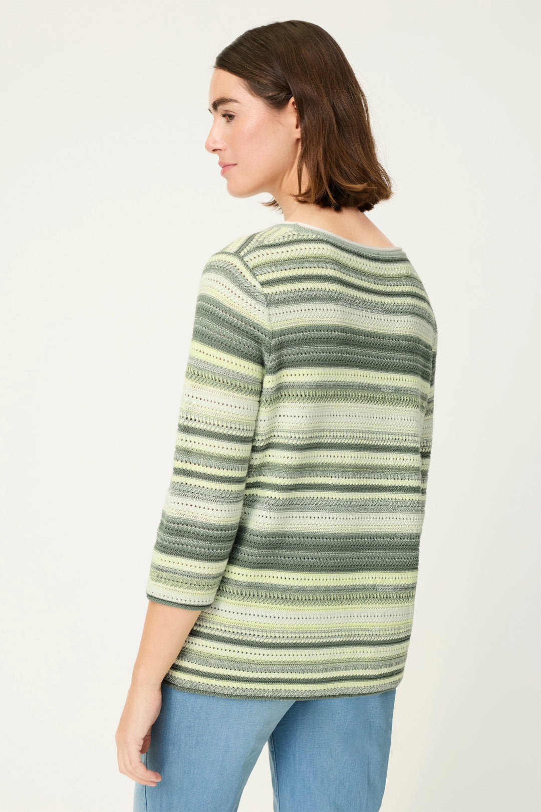 Olsen 11004818 50212 Salvia Green Stripe Jumper