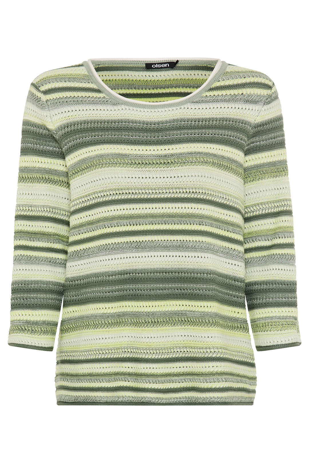 Olsen 11004818 50212 Salvia Green Stripe Jumper