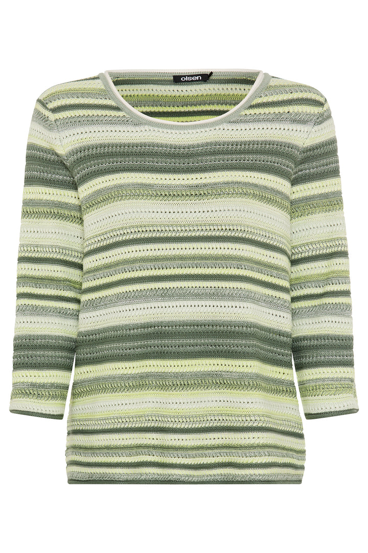 Olsen 11004818 50212 Salvia Green Stripe Jumper