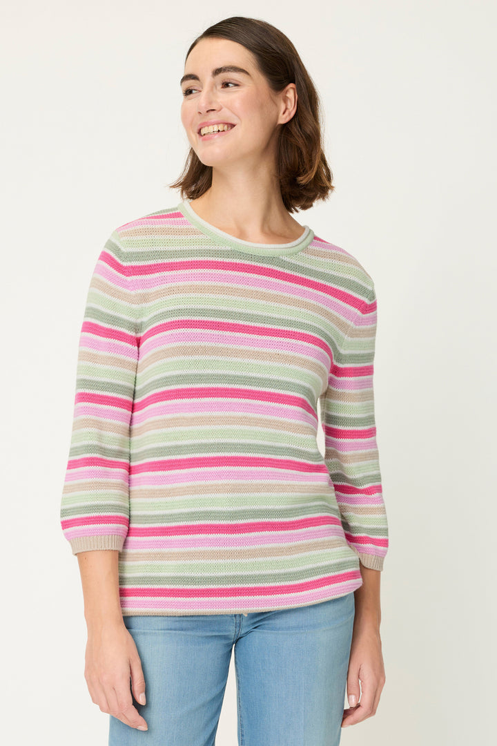 Olsen 11004823 20257 Fuschia Pink Stripe Jumper