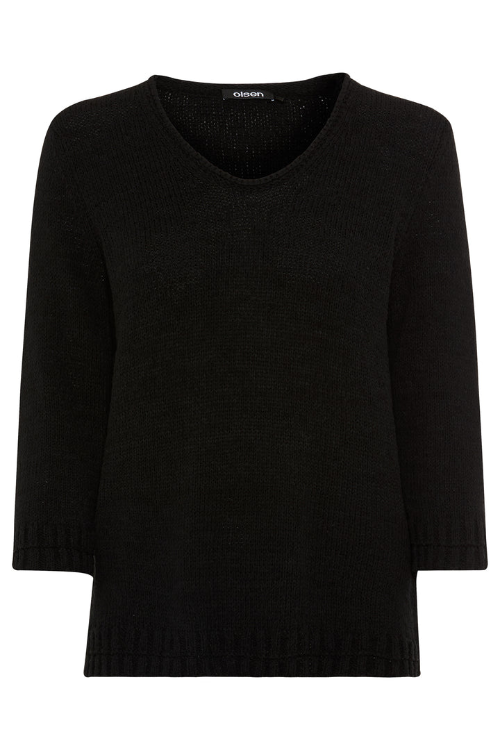 Olsen 11004838 Black Long Sleeve V-Neck Jumper