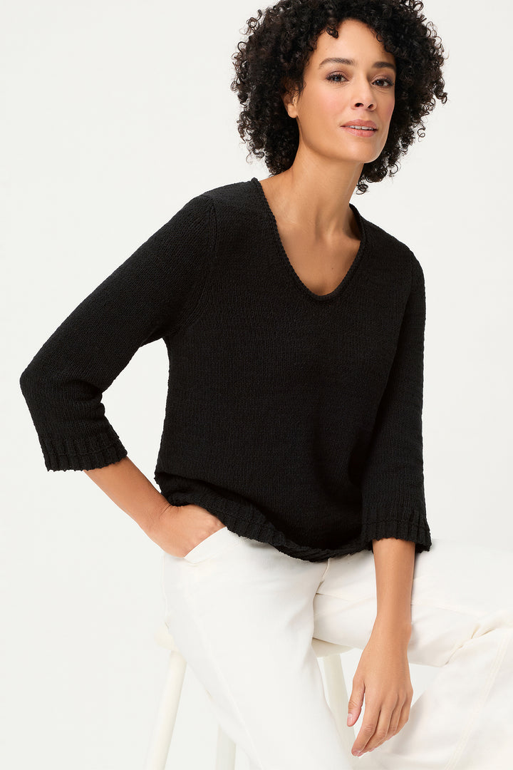 Olsen 11004838 Black Long Sleeve V-Neck Jumper