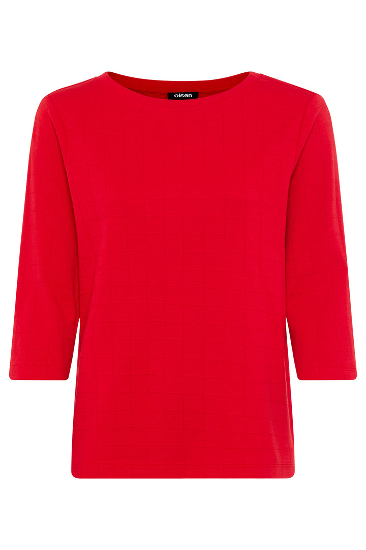 Olsen 11100587 20258 French Red 3/4 Sleeve T-Shirt