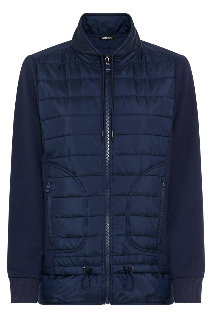 Olsen 11201474 40173 Ink Blue Long Sleeve Jersey Jacket