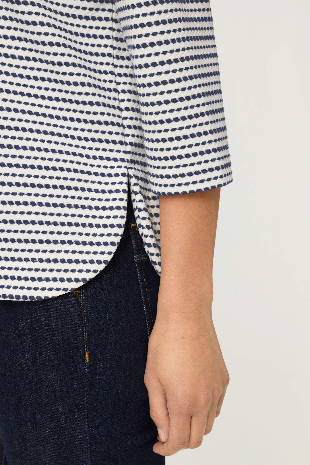 Olsen 11201697 40173 Ink Blue 3/4 Sleeved Sweatshirt