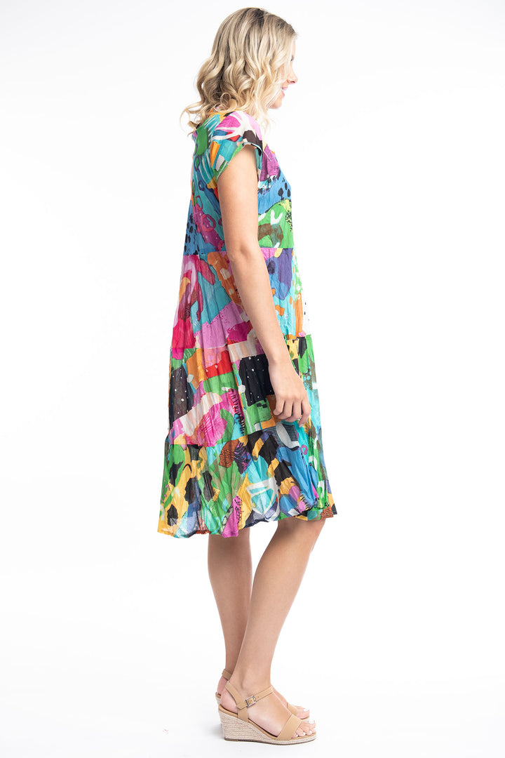 Orientique 3151 Alanya Pink Print Bias Dress - Shirley Allum Boutique