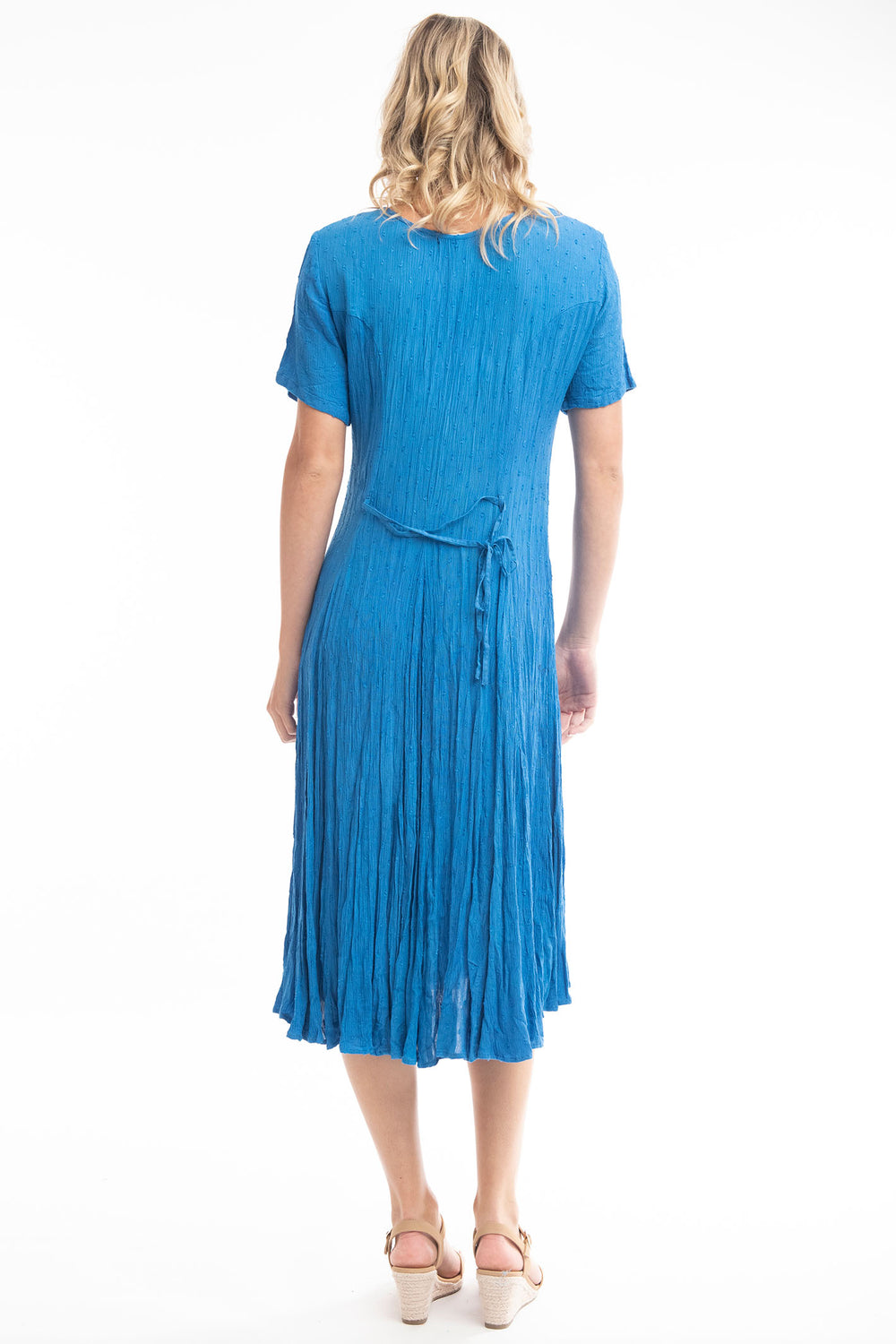 Orientique 81261 Nautical Blue Essentials Godet Short Sleeve Dress - Shirley Allum Boutique