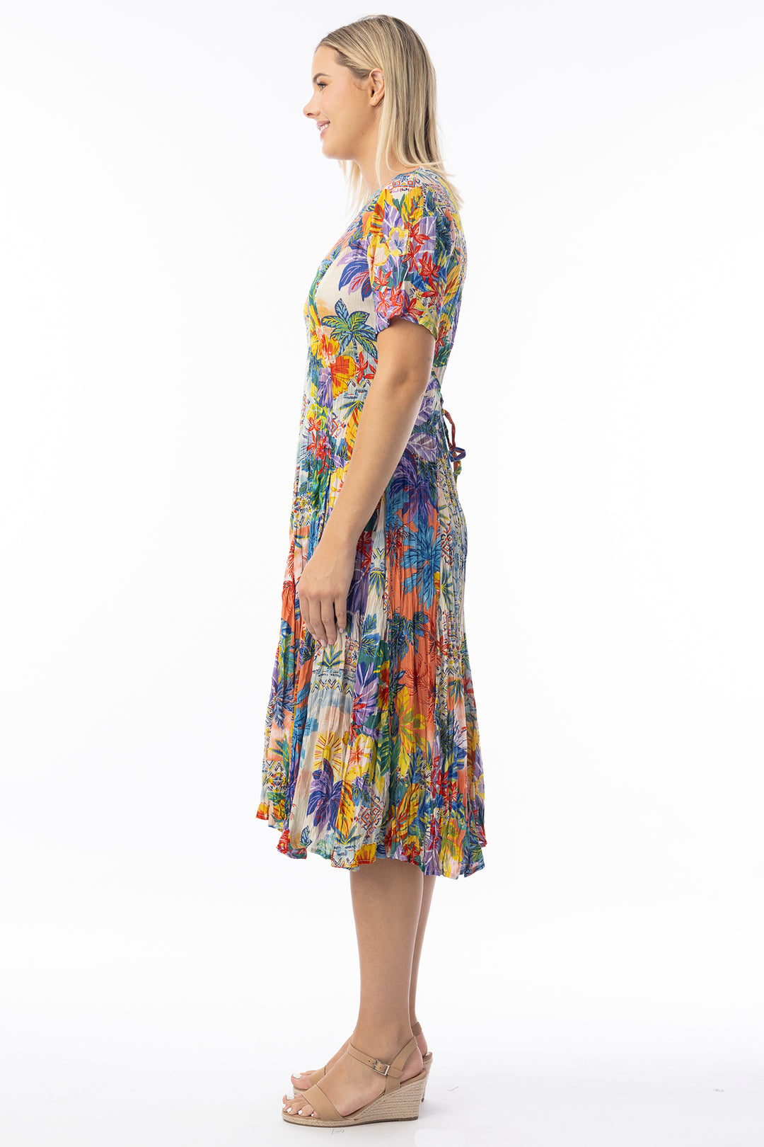 Orientique 91265 Multicolour Aruba Print Godet Dress