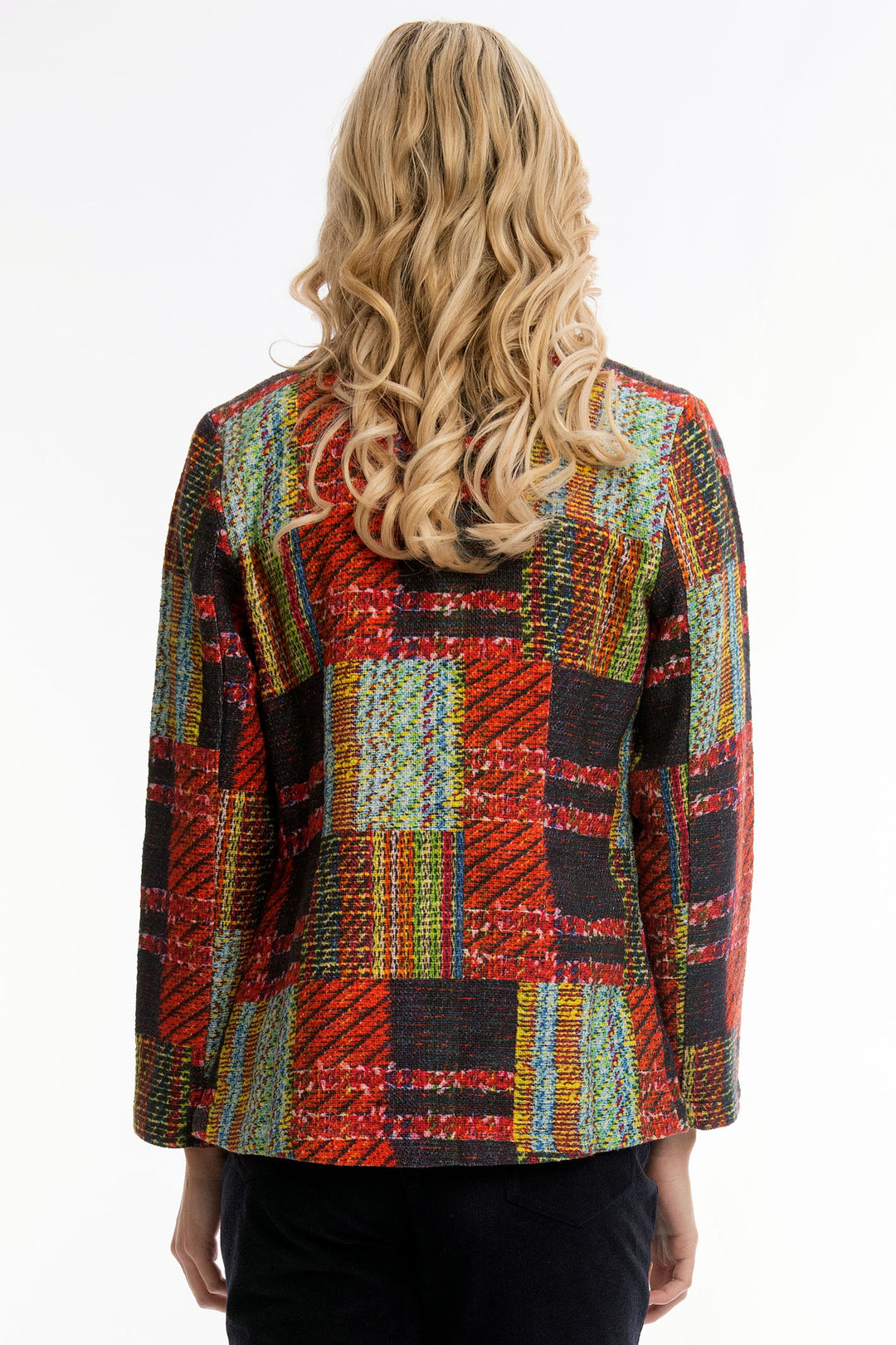 Orientique Blazer Jacket Red Multicolour Tartan 1B 62655 - Shirley Allum Boutique