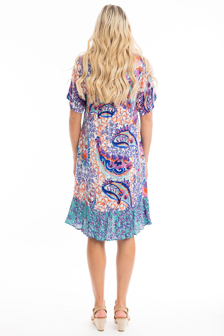 Orientique Dress Radhanagar Bib Print 81289 - Shirley Allum Boutique