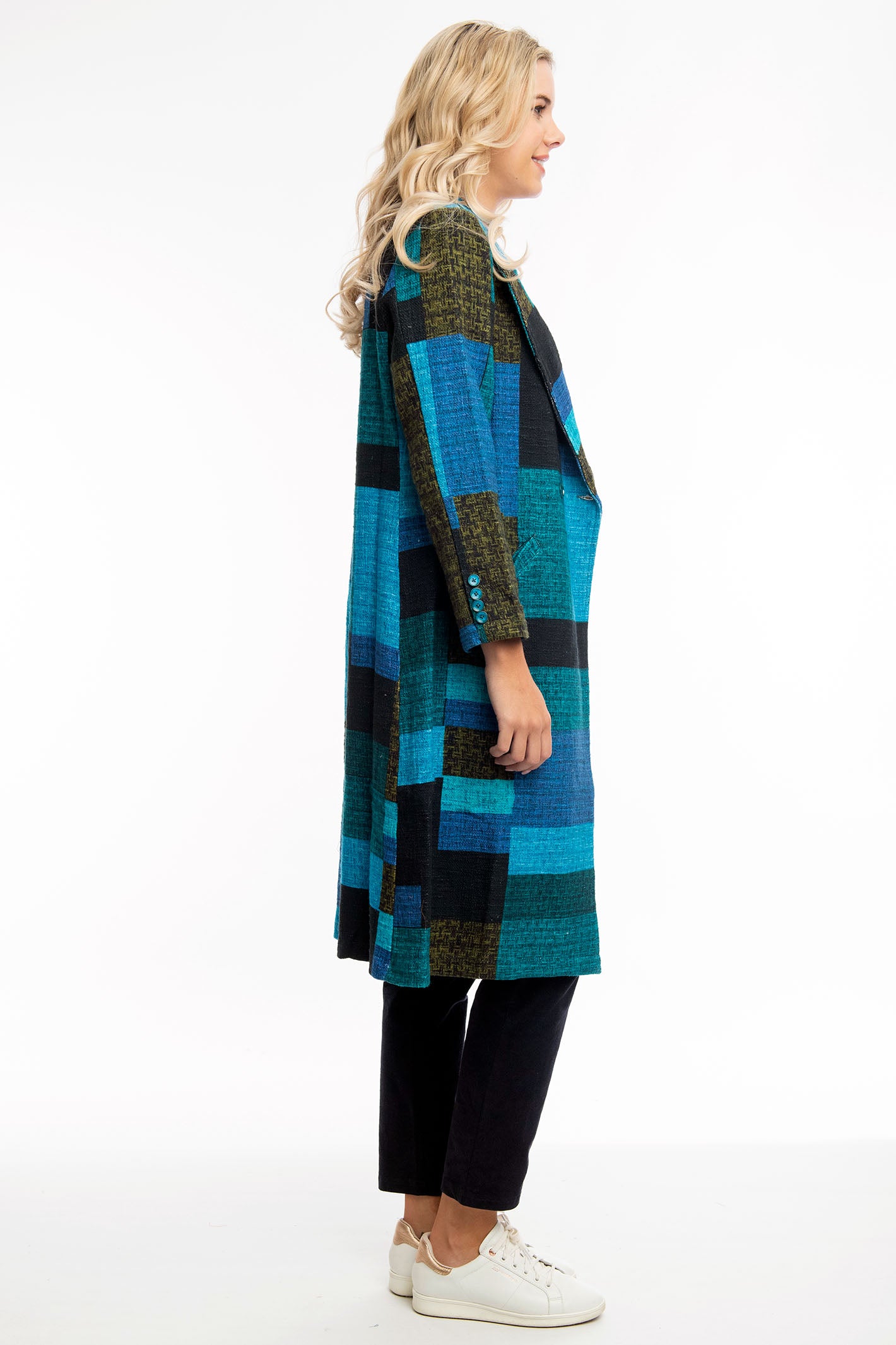 Tartan long coat sales