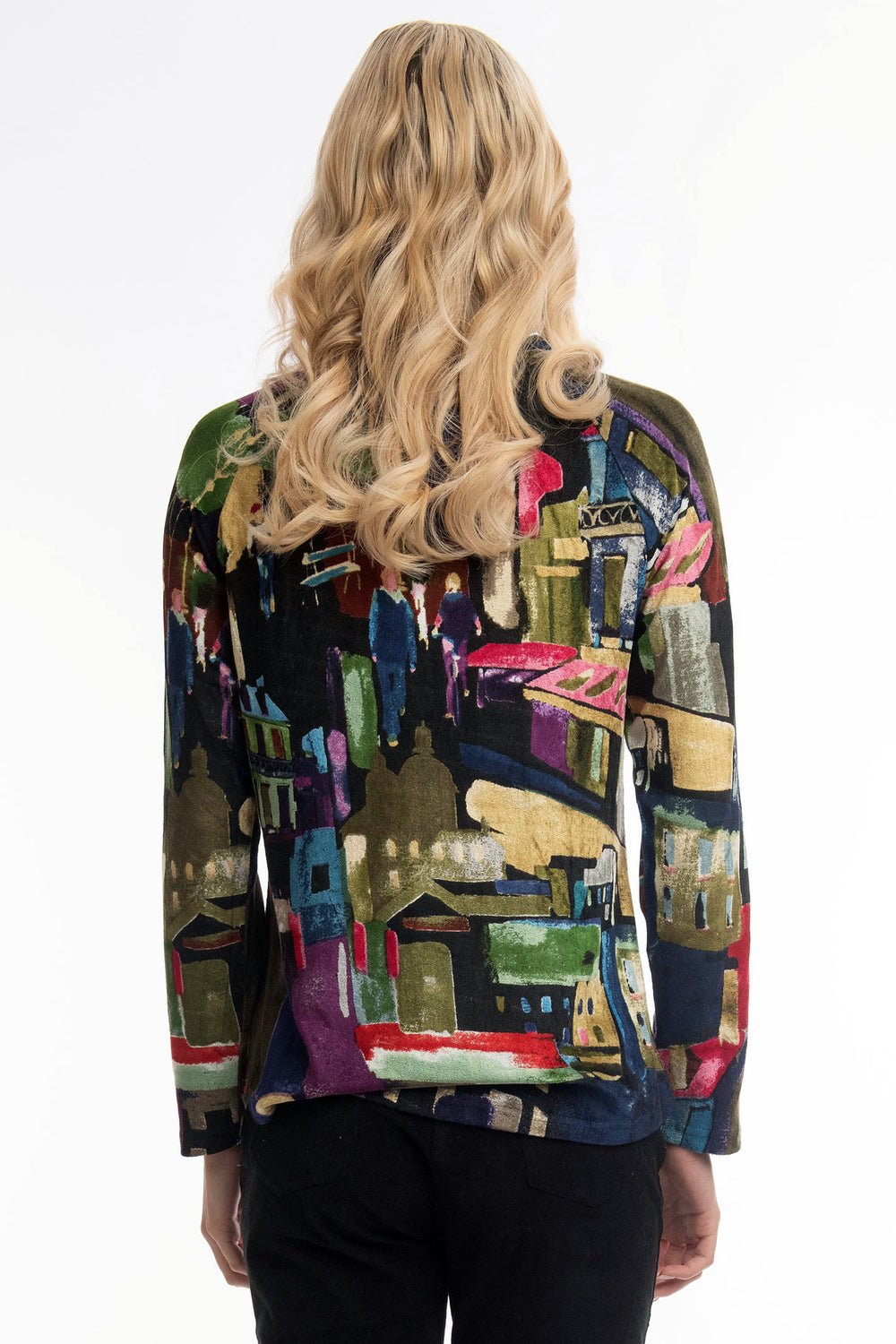 Orientique T-Shirt Raglan Multicolour Madam Butterfly Print 22947 - Shirley Allum Boutique