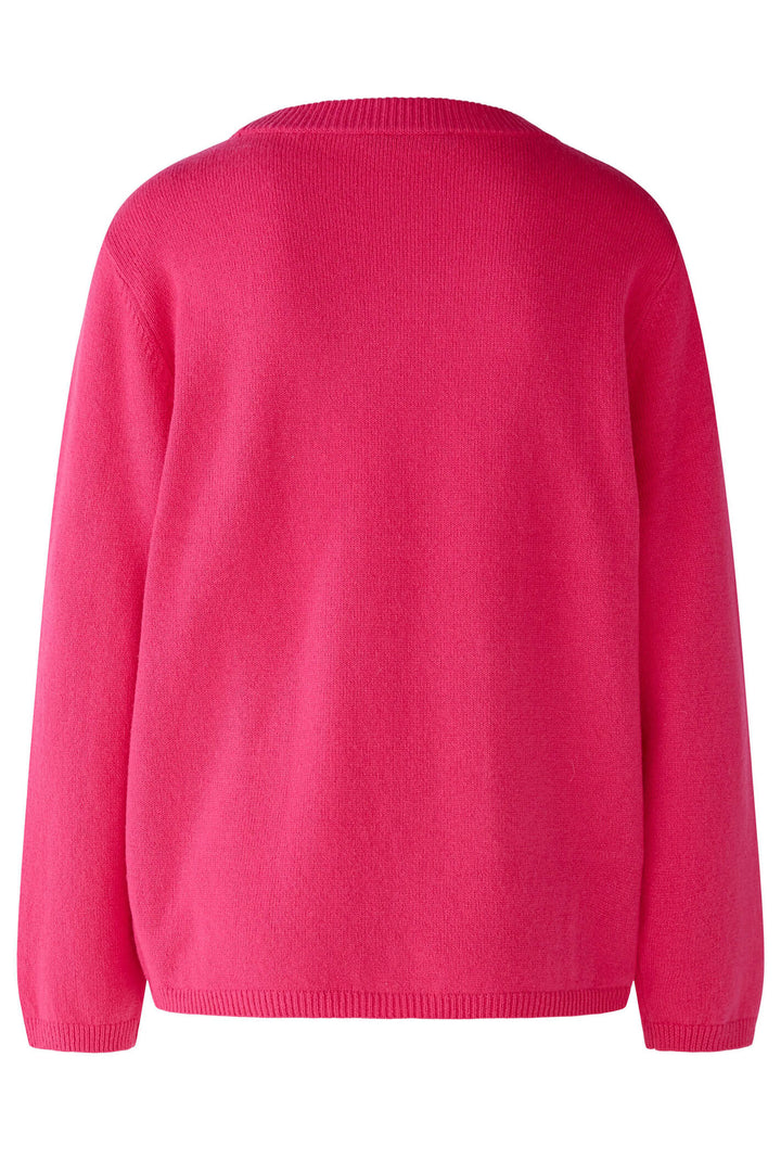 Oui 79631 3394 Pink Round Neck Patch Pocket Jumper  - Shirley Allum