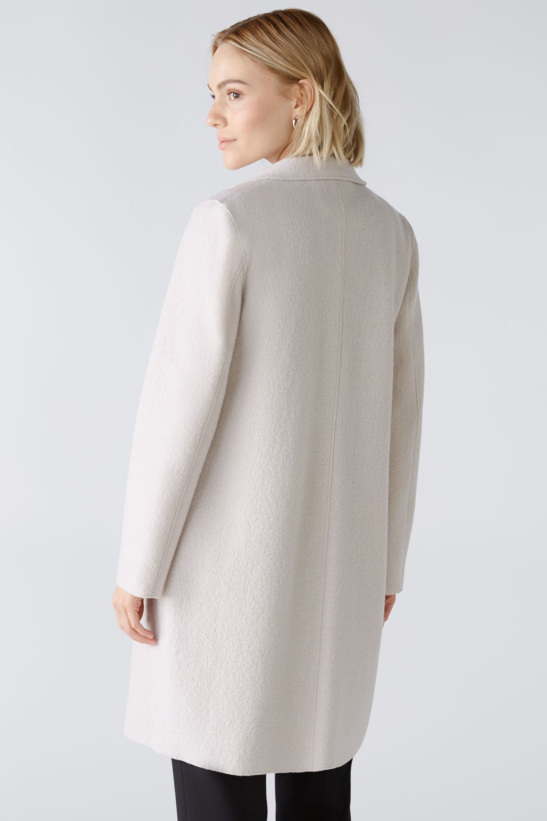Oui 79918 Stone Melange Wool Coat - Shirley Allum Boutique