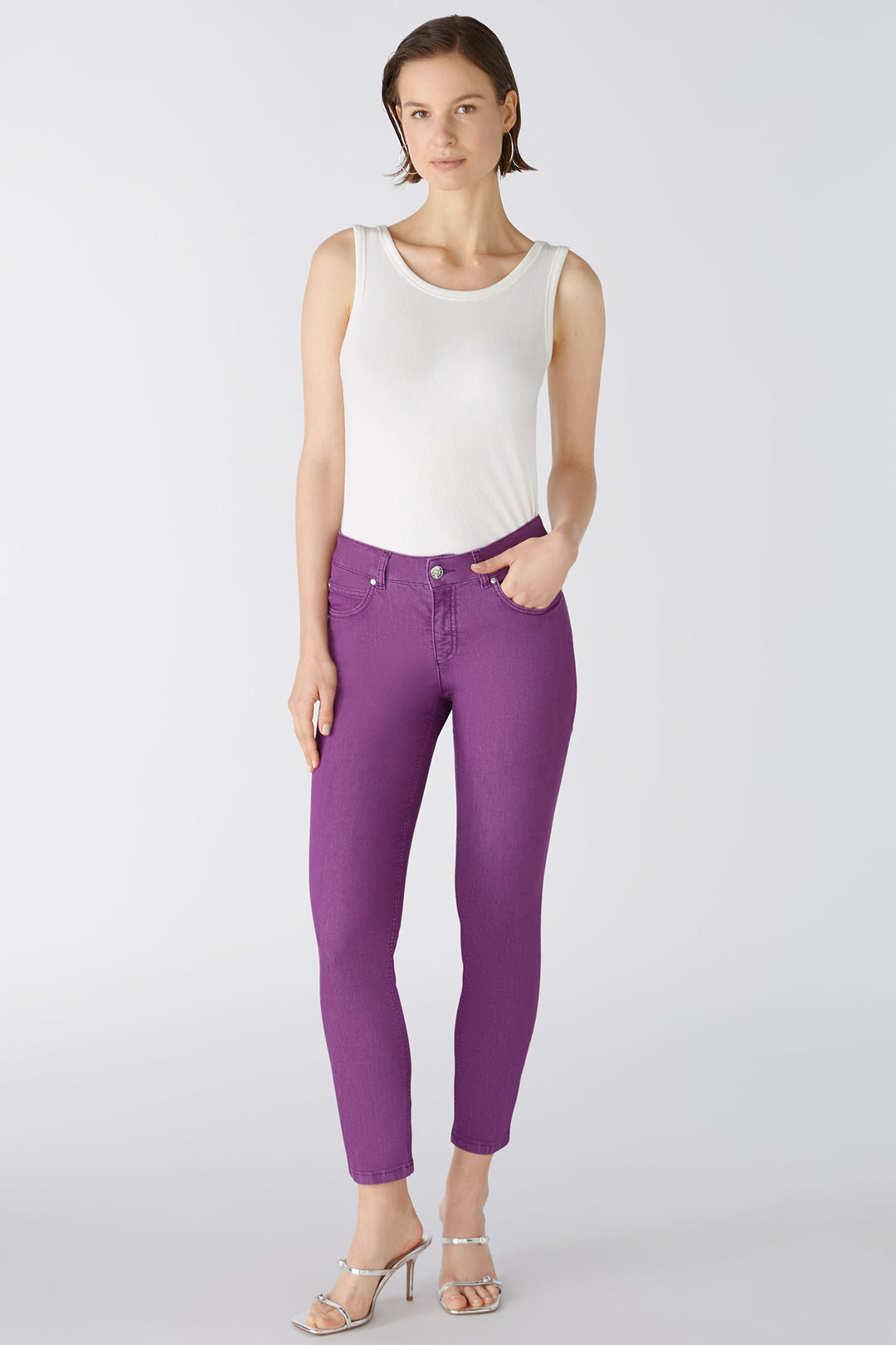 Oui 79920 Baxtor Sparkling Grape Purple Cropped Jeggings - Shirley Allum Boutique