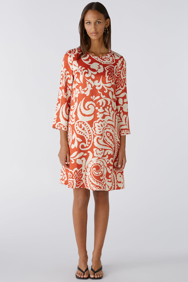 Oui 86705 0371 Red White Print Dress - Shirley Allum Boutique
