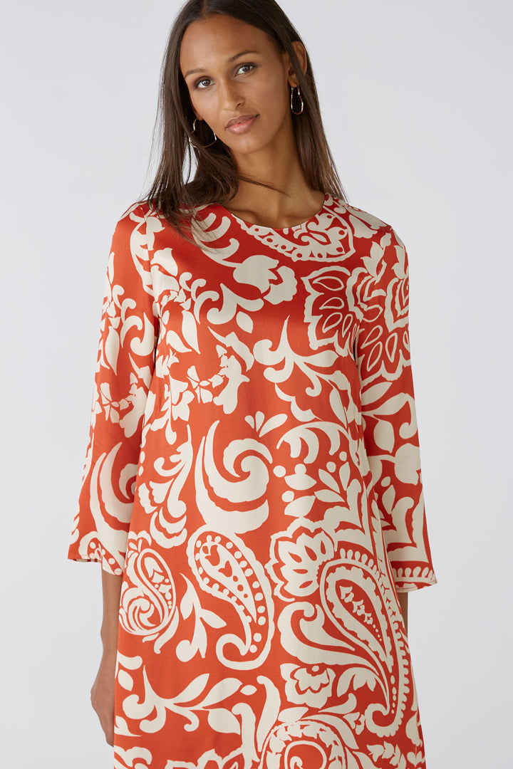 Oui 86705 0371 Red White Print Dress - Shirley Allum Boutique