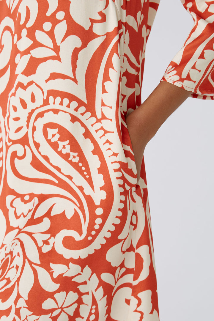 Oui 86705 0371 Red White Print Dress - Shirley Allum Boutique