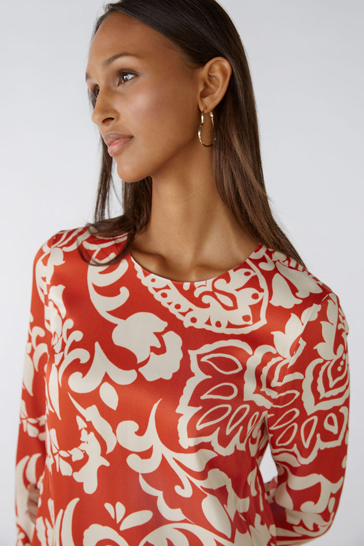 Oui 86705 0371 Red White Print Dress - Shirley Allum Boutique
