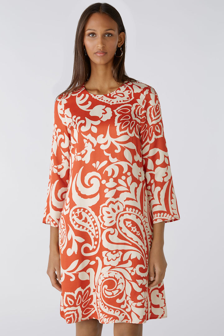 Oui 86705 0371 Red White Print Dress - Shirley Allum Boutique