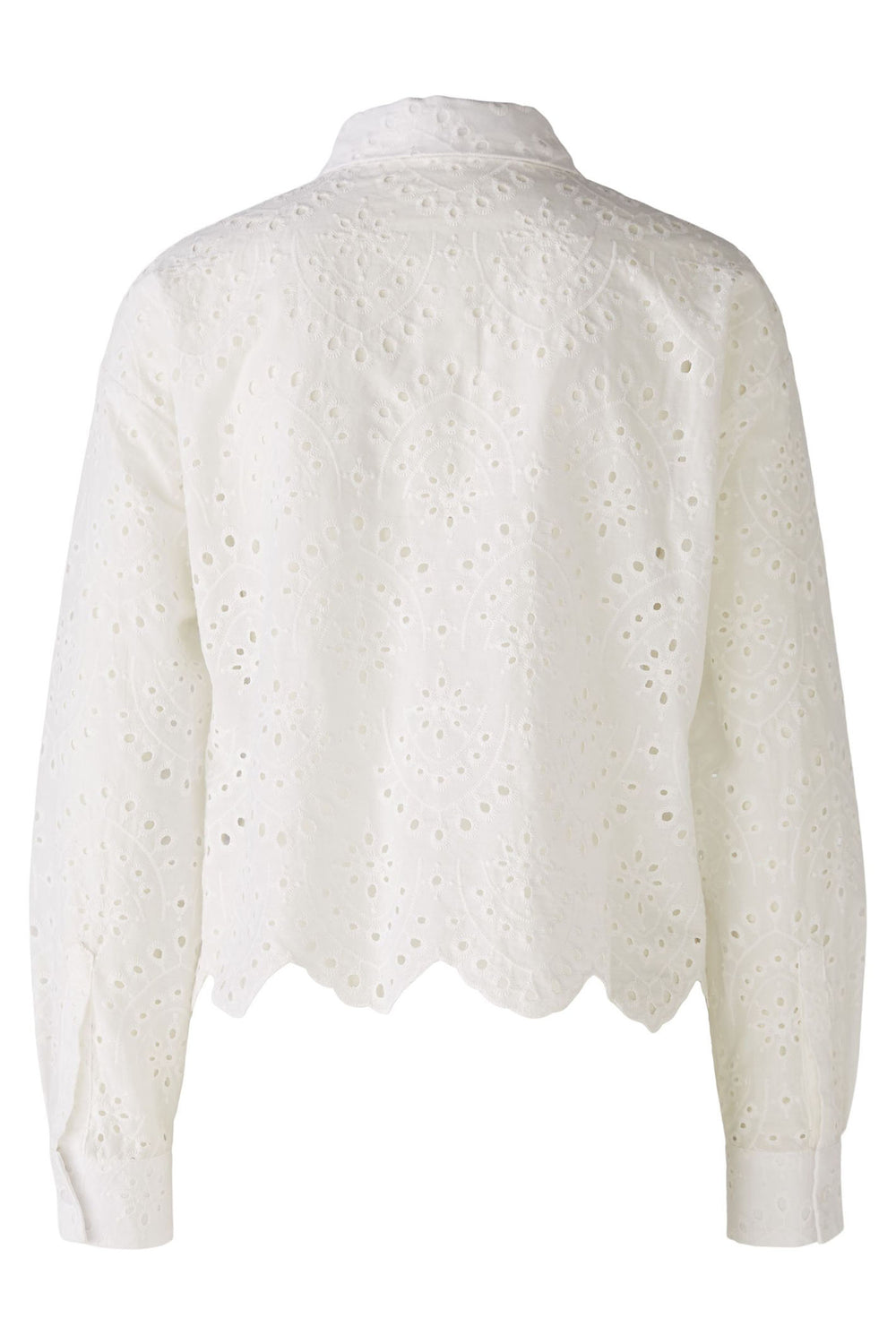 Oui 86772 Cloud Dancer White Broderie Anglaise Blouse - Shirley Allum Boutique