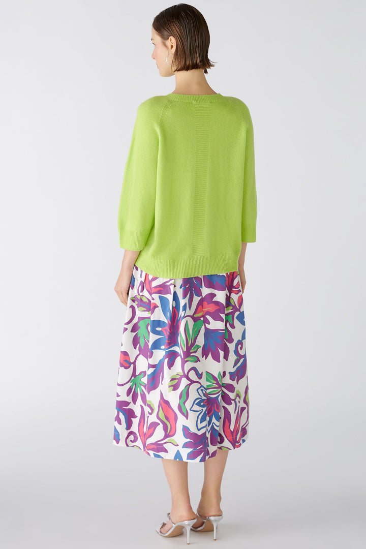 Oui 87156 Tender Shoots Green Raglan Jumper - Shirley Allum Boutique