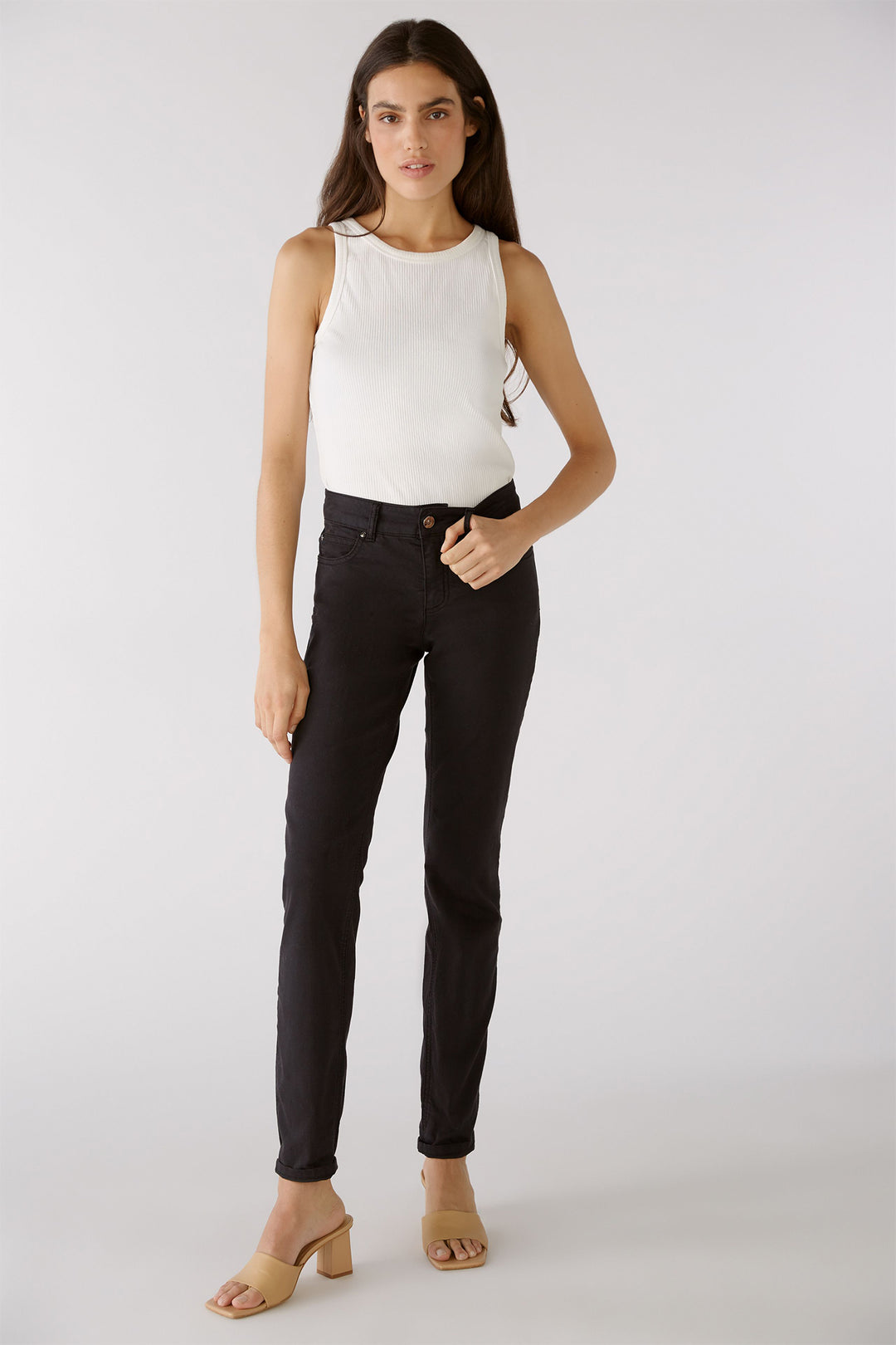 Oui 88608 1002 Optic White Filiz Vest Top