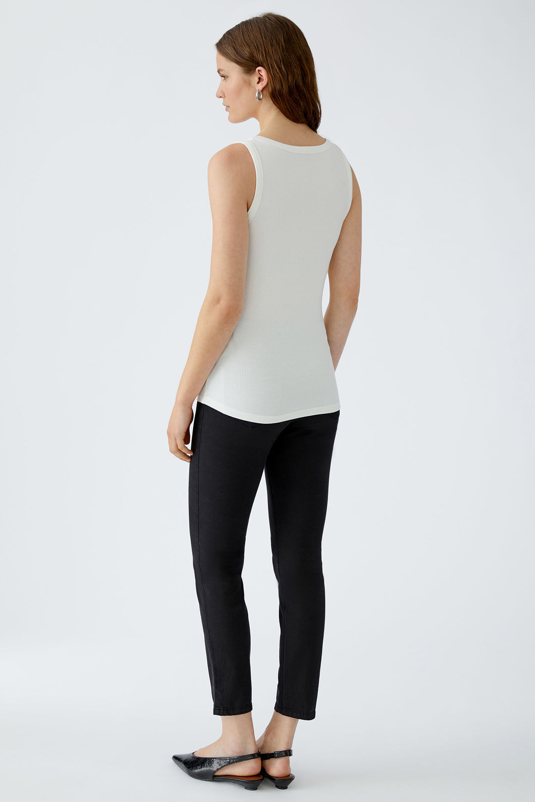 Oui 88608 1006 White Cloud Dancer Filiz Vest Top