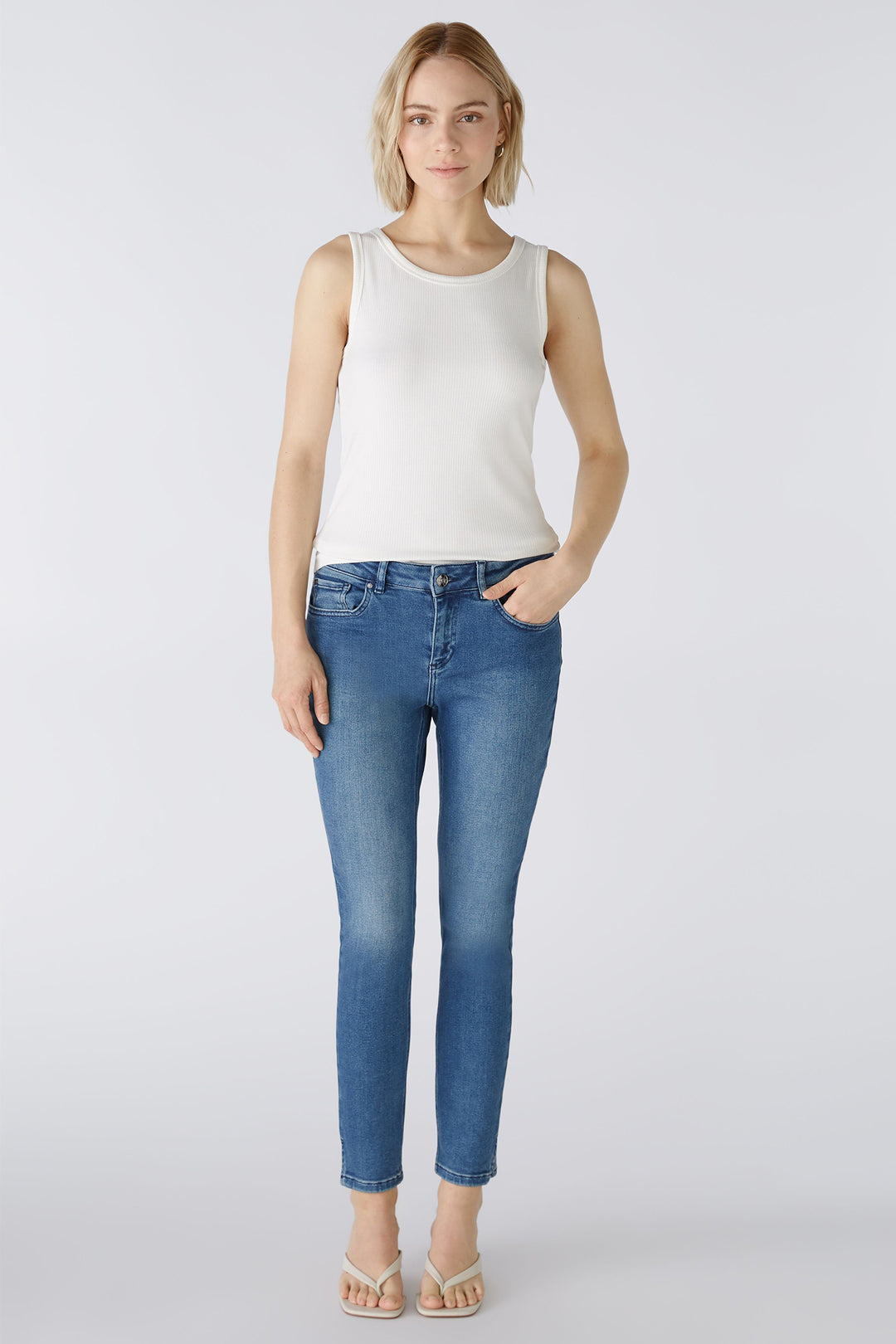 Oui 88608 1006 White Cloud Dancer Filiz Vest Top