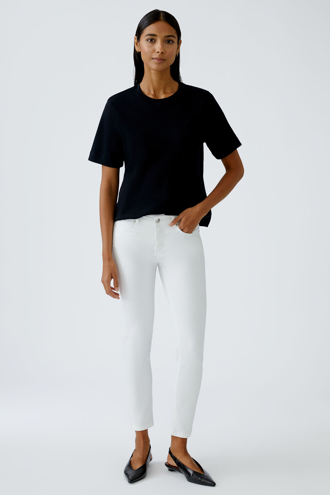 Oui 93363 1002 Optic White Baxtor Cropped Jeggings