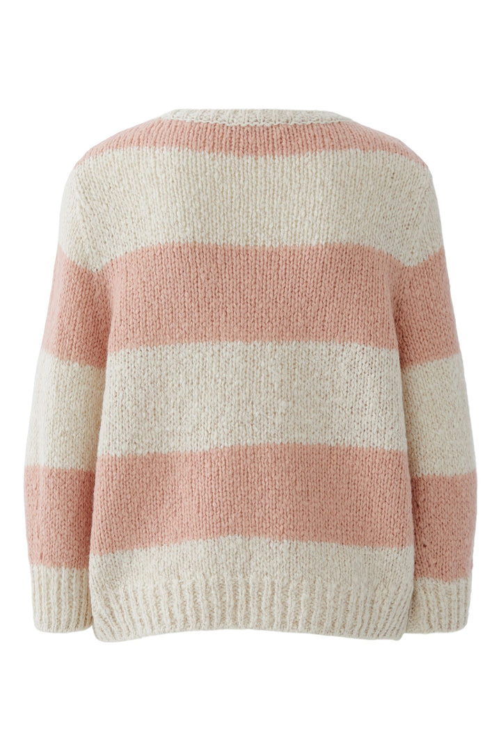 Oui 94307 0307 Rose Pink Camel Esmy Stripe Jumper