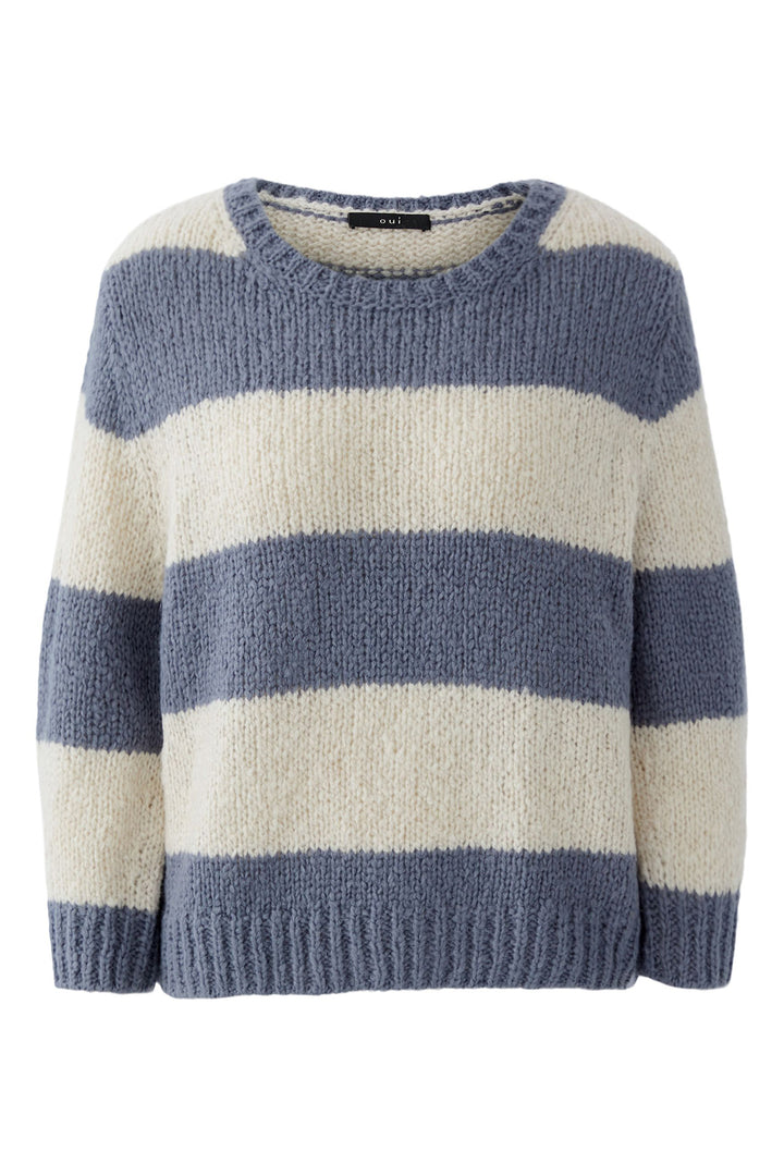 Oui 94307 0547 Blue Stone Emy Stripe Jumper