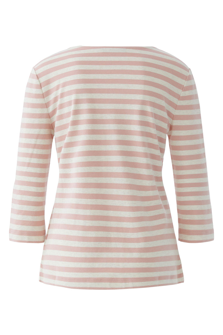 Oui 96259 0103 White Pink Soleila Stripe T-Shirt