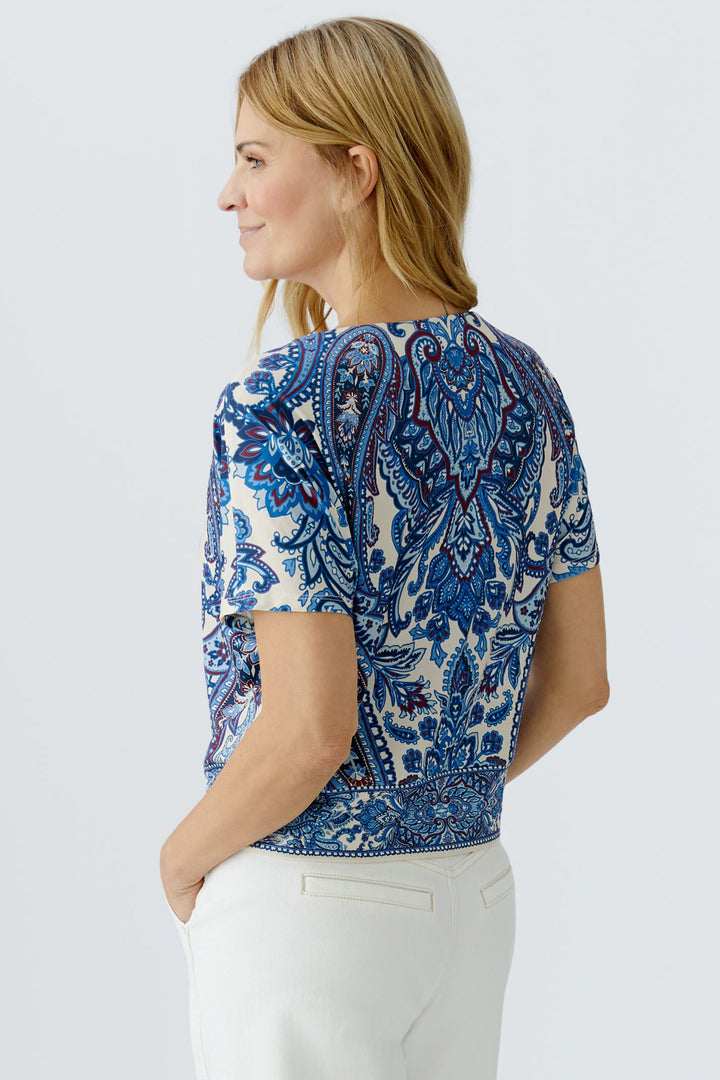 Oui 96408 0115 Off White Blue Paisley Print T-Shirt