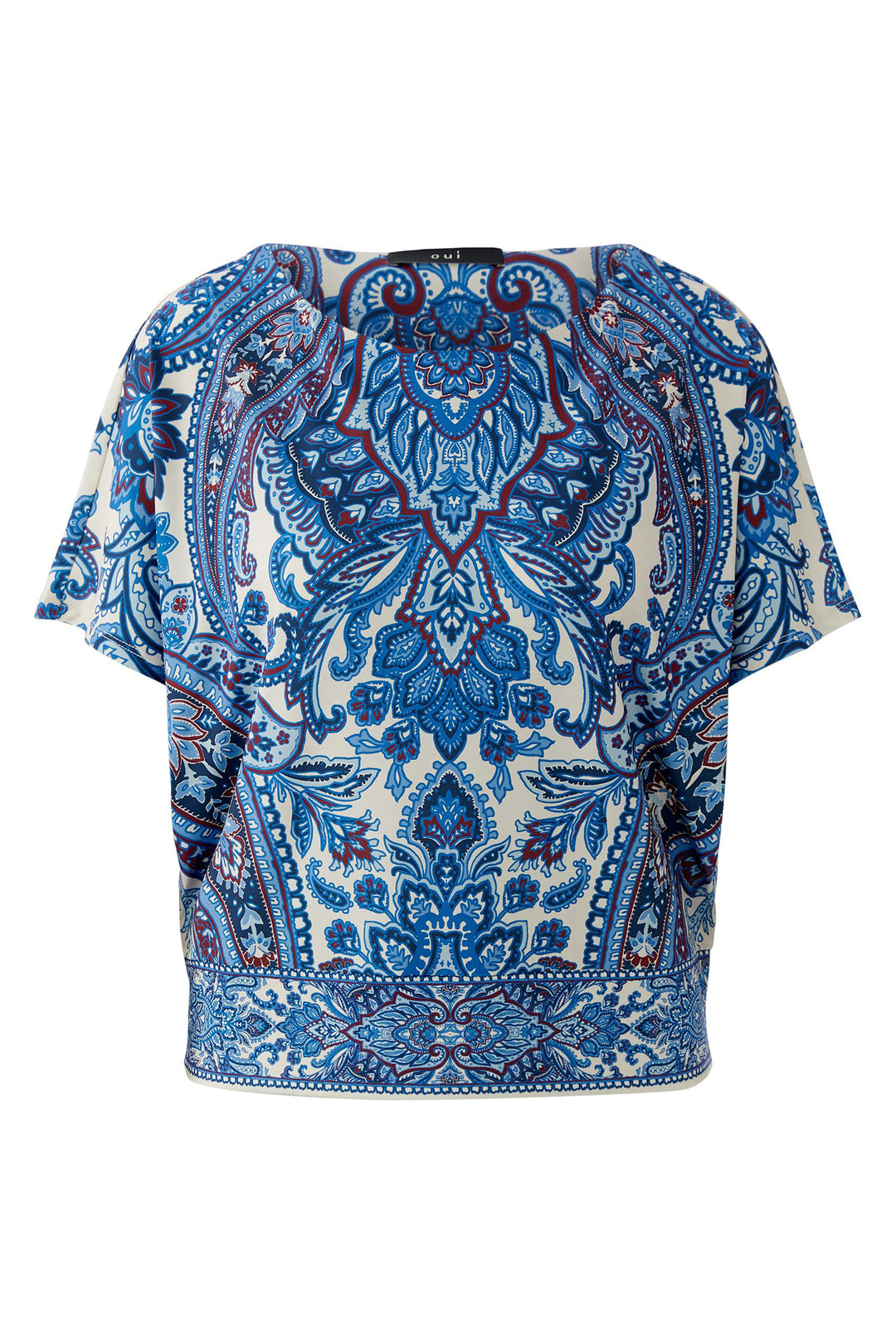 Oui 96408 0115 Off White Blue Paisley Print T-Shirt