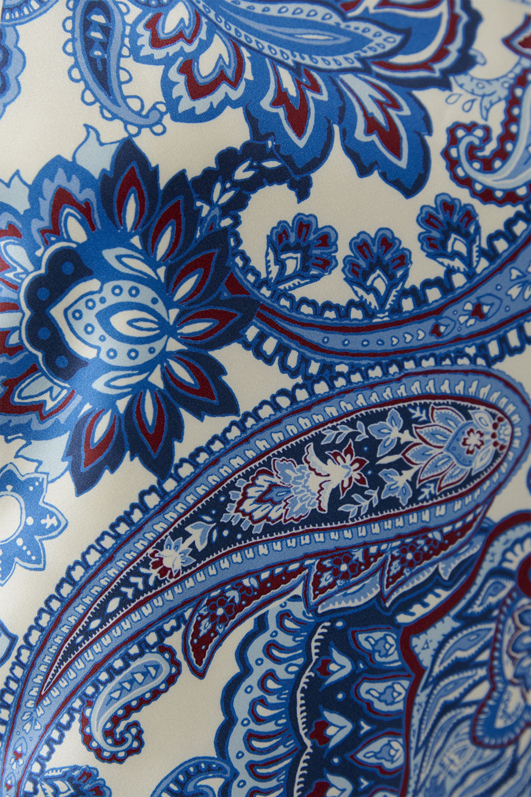 Oui 96414 1006 White Cloud Dancer Blue Paisley Motif T-Shirt