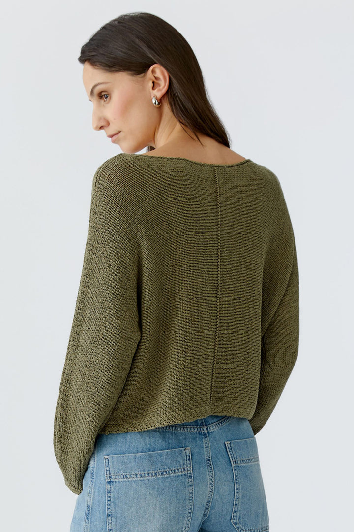 Oui 96440 6702 Green Garden Boat Neck Jumper