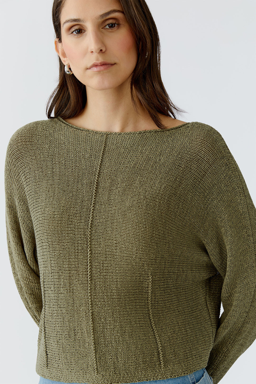 Oui 96440 6702 Green Garden Boat Neck Jumper