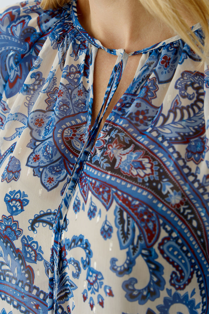 Oui 96462 0115 Off White Blue Paisley Print Blouse