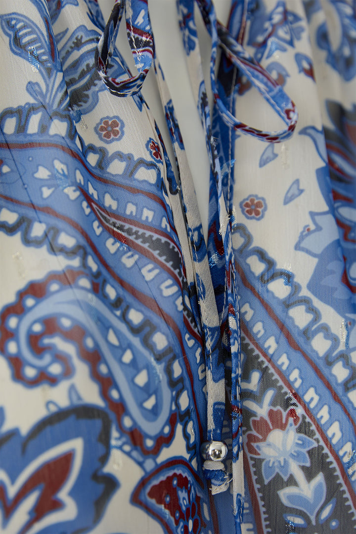 Oui 96462 0115 Off White Blue Paisley Print Blouse